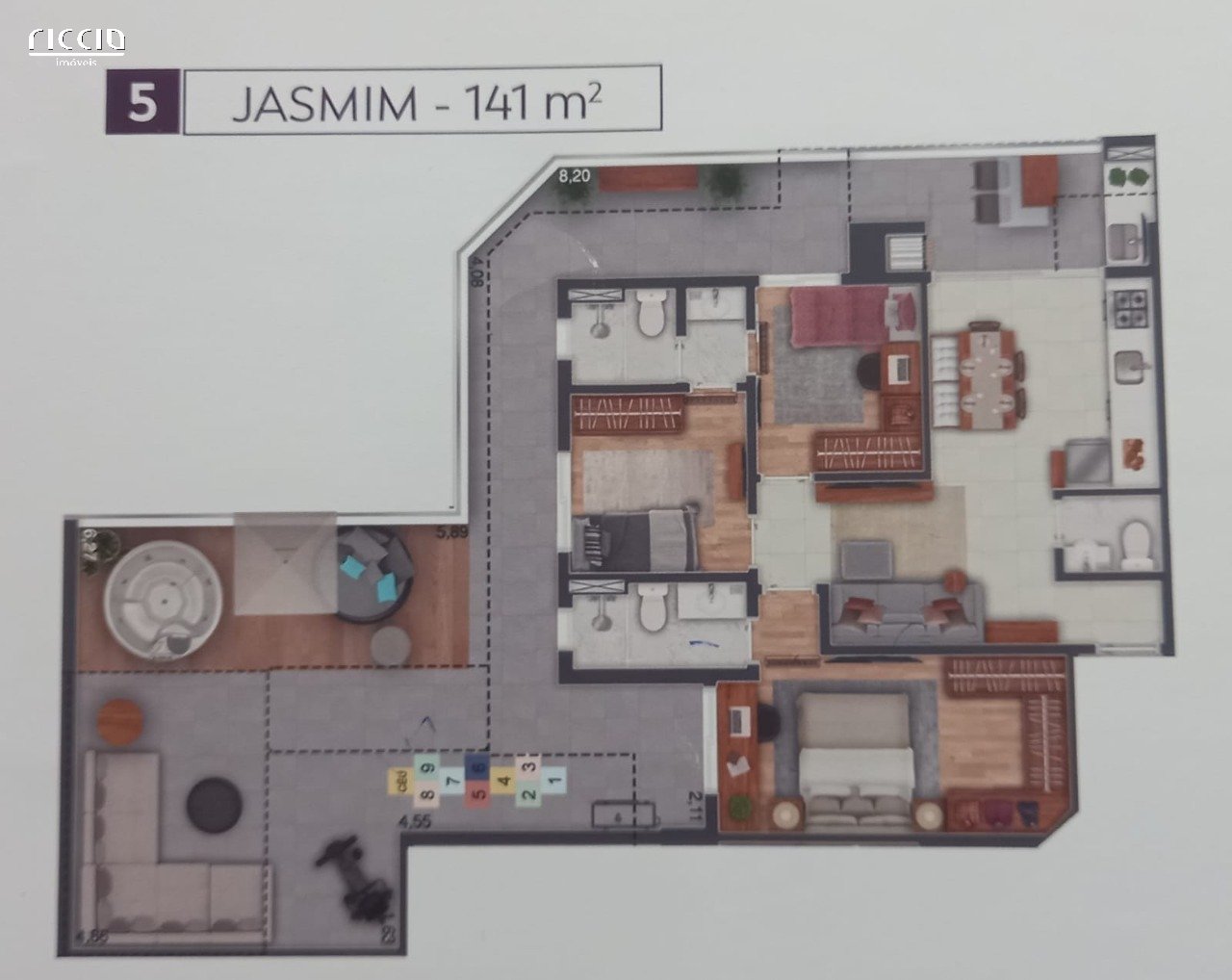 Apartamento à venda no Floradas de São José — ambiente interno