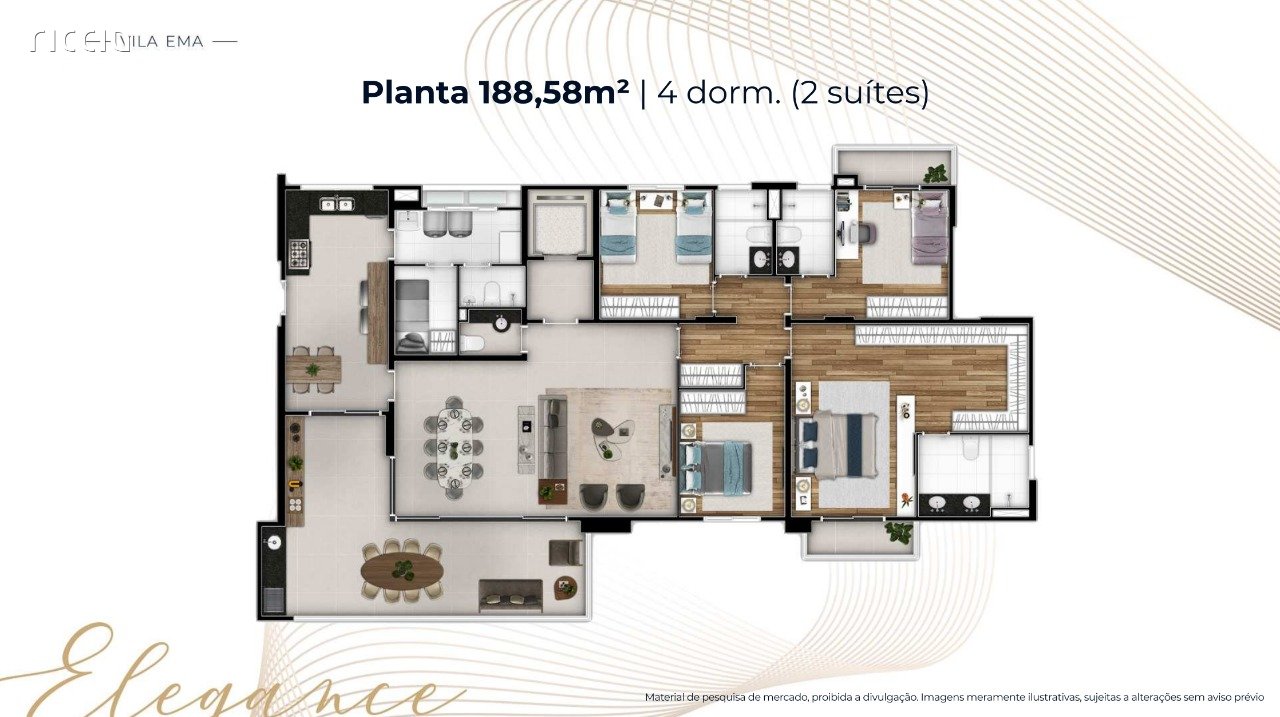 Apartamento à venda no Vila Ema — ambiente interno