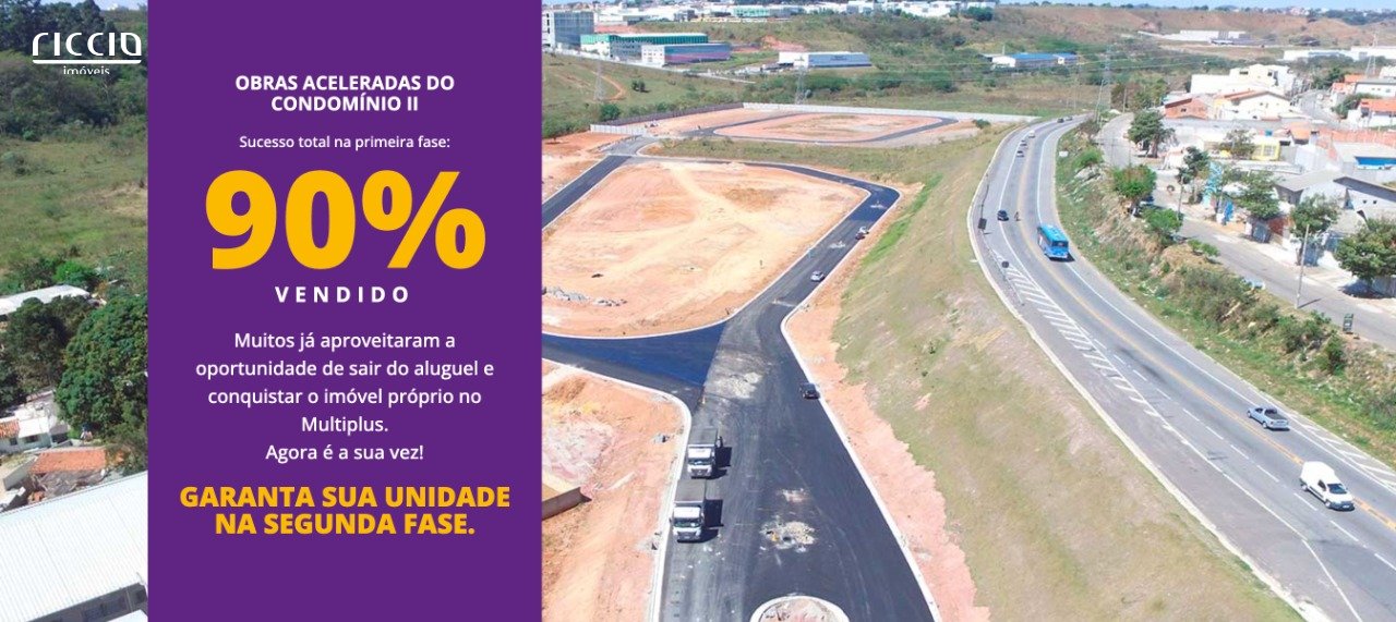 Terreno de 1.260,00 m² (Junção de 2 lotes) PLANO no Condomínio Industrial Multiplus II - Avalia Parcelamento Curto