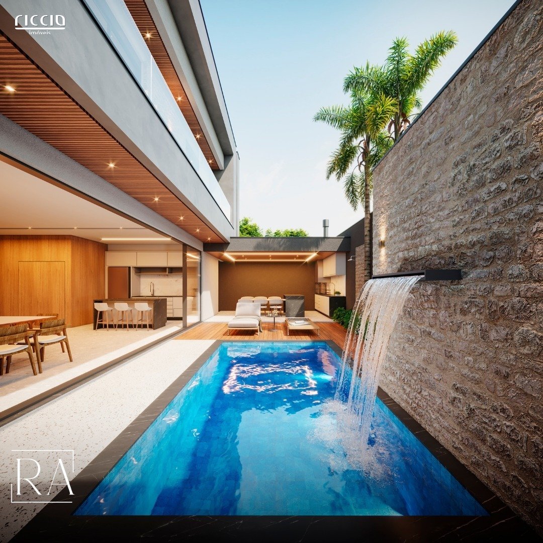 Sobrado novo com 3 suítes, área gourmet e piscina