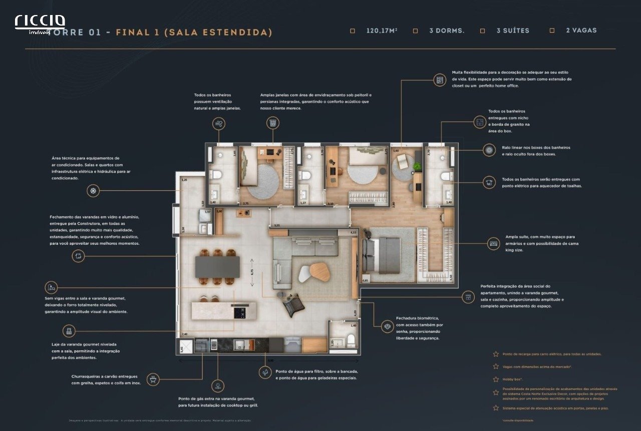 Apartamento à venda no Jardim Aquarius — detalhe do imóvel