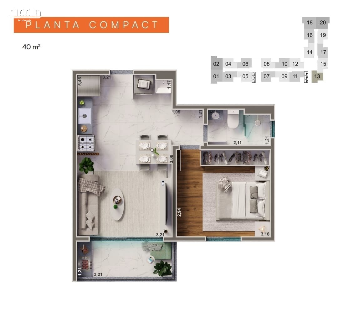 Apartamento à venda no Jardim Oriente — ambiente interno