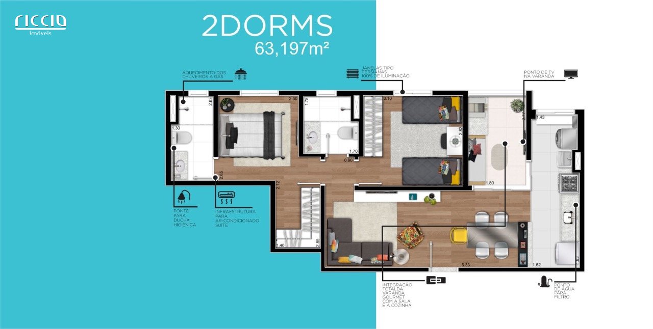 Apartamento à venda no Jardim Satélite — ambiente interno