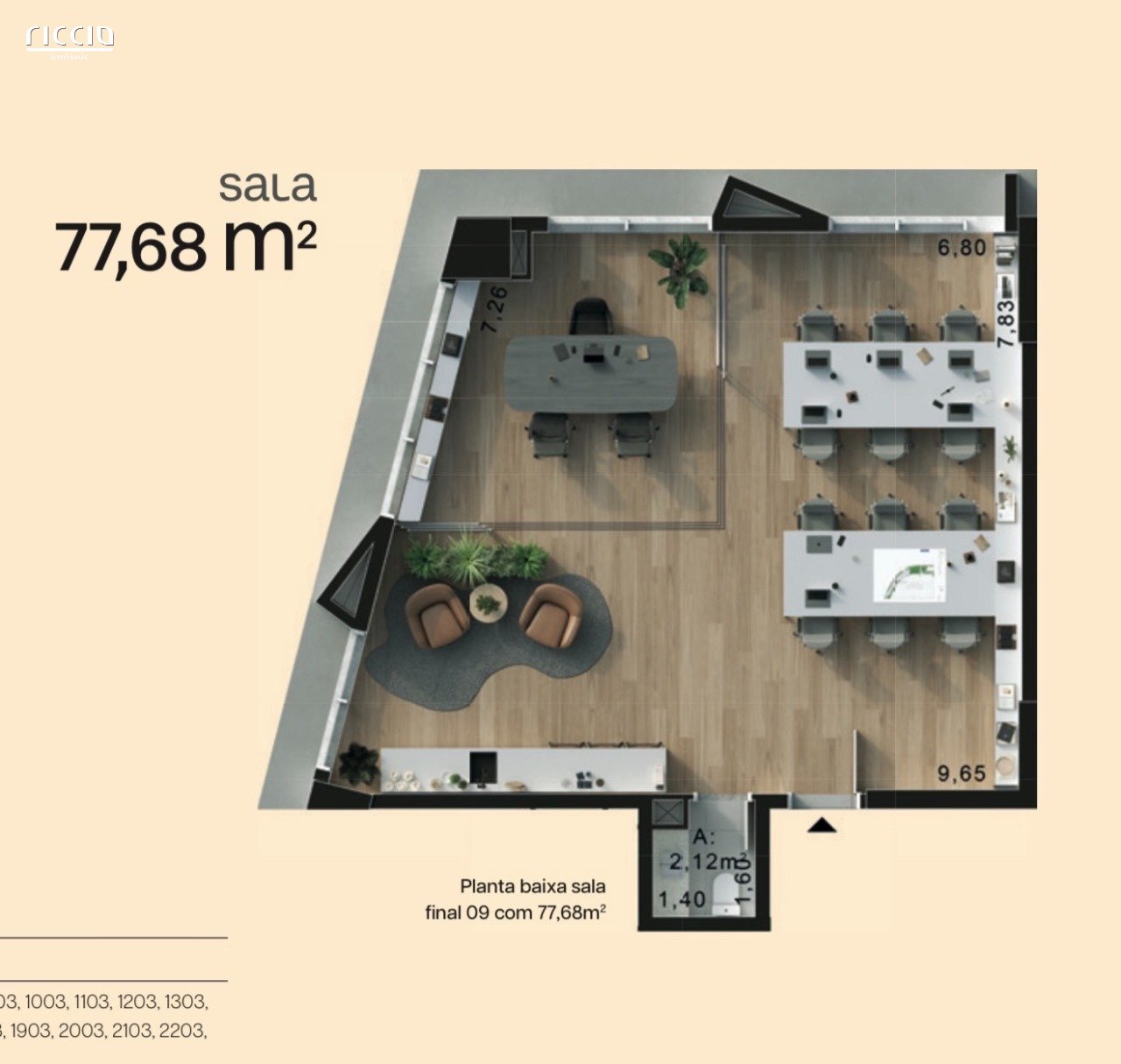 Sala / Conjunto à venda no Jardim Aquarius — ambiente interno