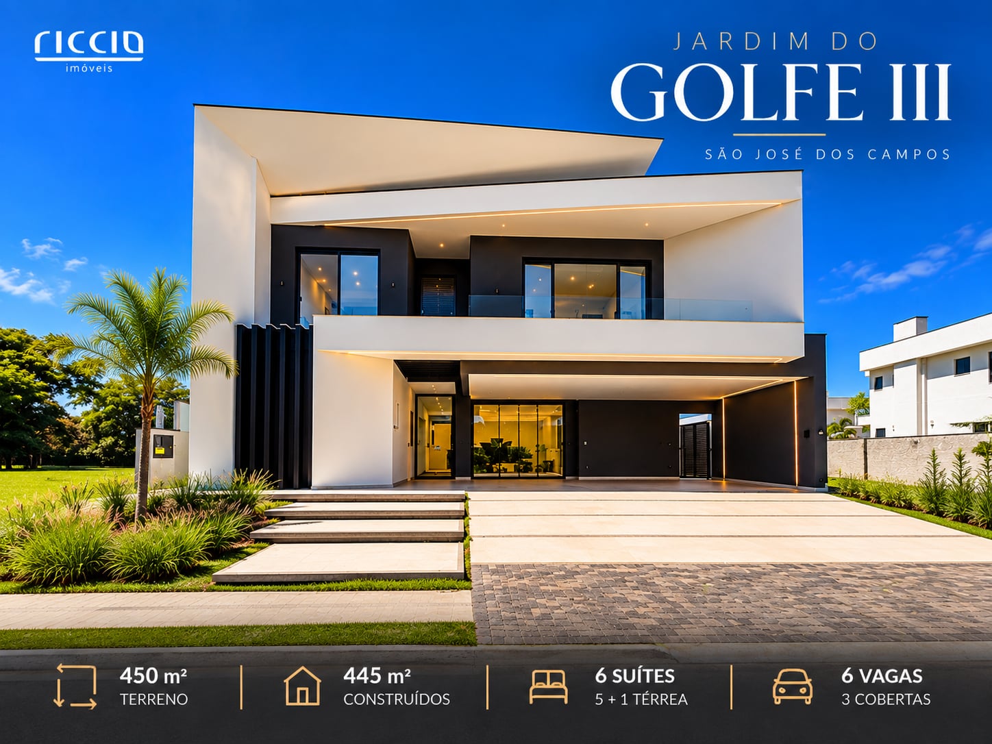 Com Renda - Sobrado 420 m² Pronta para Morar Cond. Jardim do Golfe 4 Suítes, Infra p/ Elevador